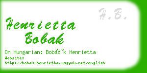 henrietta bobak business card